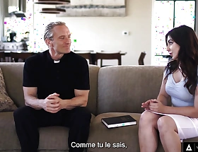 MODERN-DAY SINS - Big Dick Priest Takes Naive Teen's Anal Virginity! French Subtitles