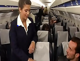 Attractive brunette air-hostess alyson ray proposed passenger to poke her succulent ass make sure of scheduled flight