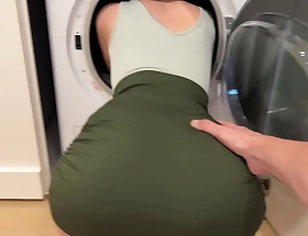 Stepson fucks stepmom while she's stuck in rub-down the washing outfit