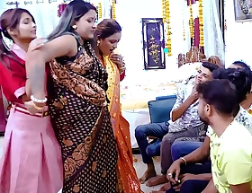 Desi Horny Step Mom Teaches Her Step Daughter Nevertheless to Fuck for Very 1st Time with Desi Style GangBang Full Movie